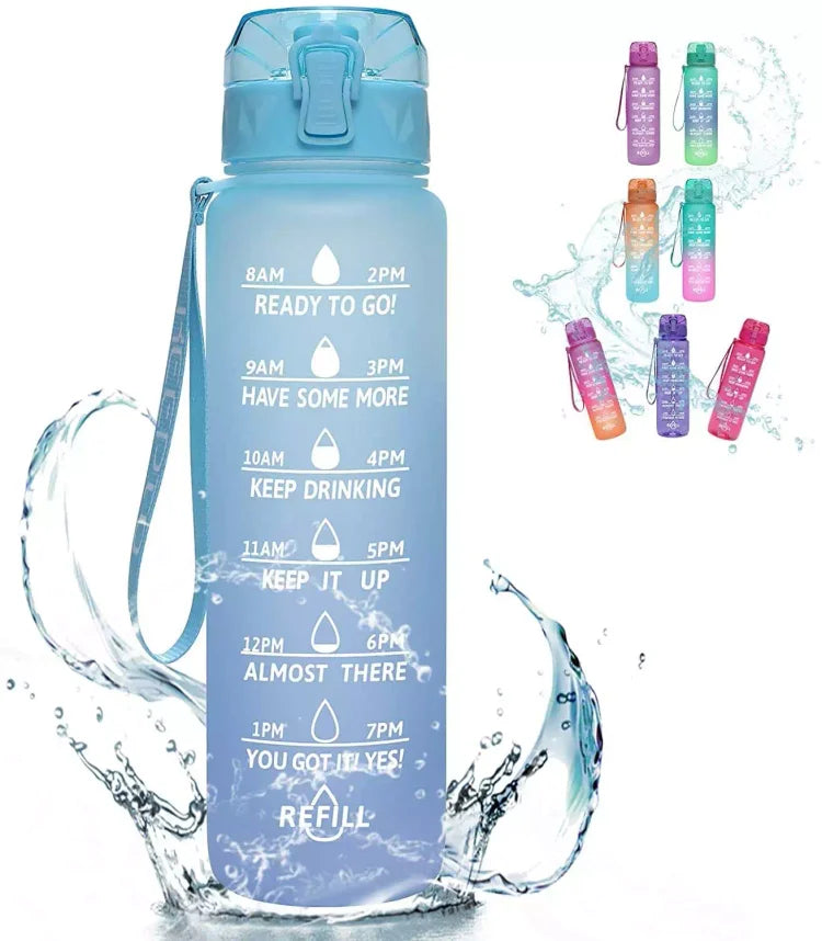 Space Cup Motivational Sports Water Cup with Time Stamp and Removable