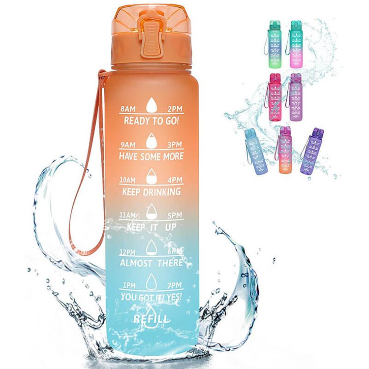Space Cup Motivational Sports Water Cup with Time Stamp and Removable
